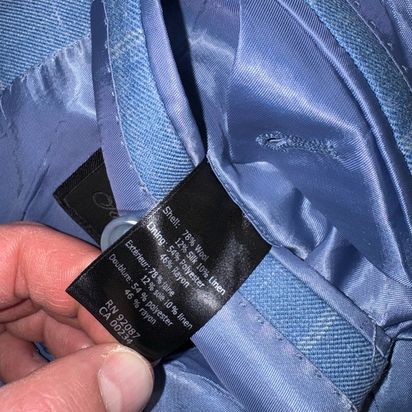 Blue Men Blazer Linen-Blend Sport Coat - Picture 11 of 13